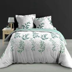 douceur d'intu017drieur Housse de couette et deux taies d'oreiller percale de coton (240 x 220 cm) Wendy e Vert Clearance