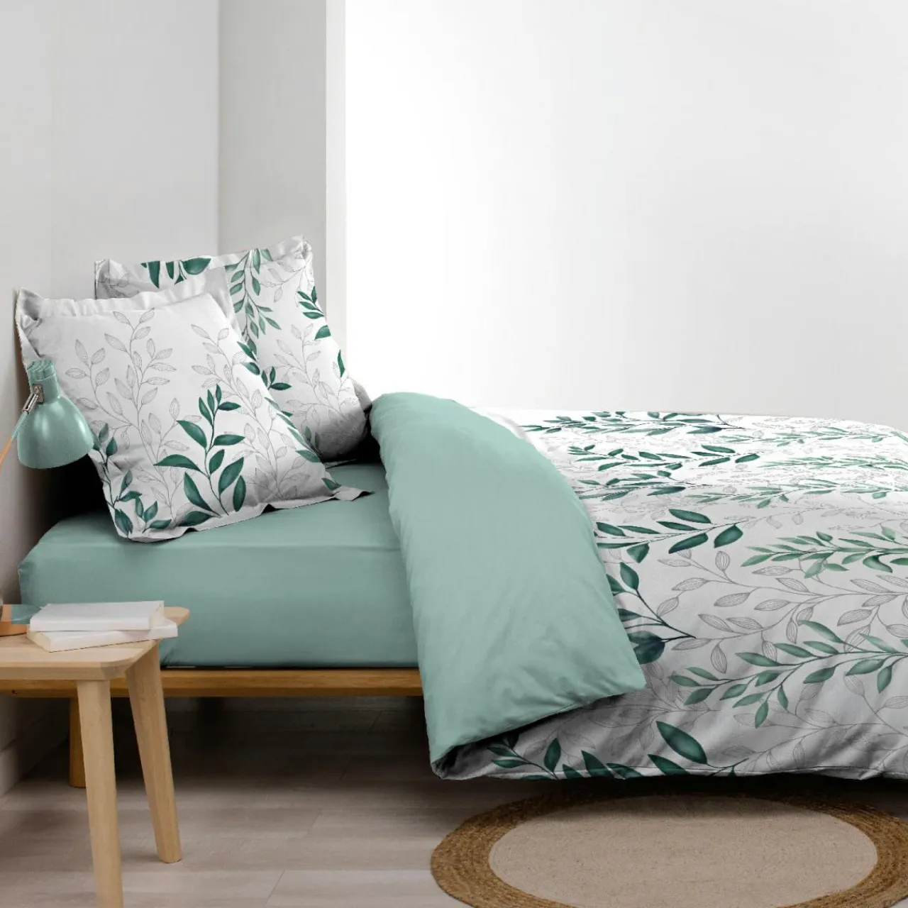 douceur d'intu017drieur Housse de couette et deux taies d'oreiller percale de coton (240 x 220 cm) Wendy e Vert Clearance