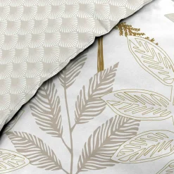 douceur d'intu017drieur Housse de couette et deux taies d'oreiller en coton (240 x 220 cm) Raoni Beige Discount