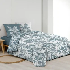 douceur d'intu017drieur Housse de couette et deux taies d'oreiller en coton (240 x 220 cm) Hera Bleu Outlet