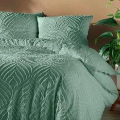 douceur d'intu017drieur Housse de couette et deux taies microfibre (240 x 220 cm) Heltie Vert sauge