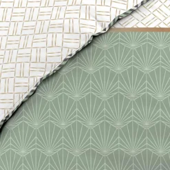 DOUCEUR D'INTERIEUR Housse de couette et deux taies percale de coton (240 x 220 cm) Belor e Vert Hot
