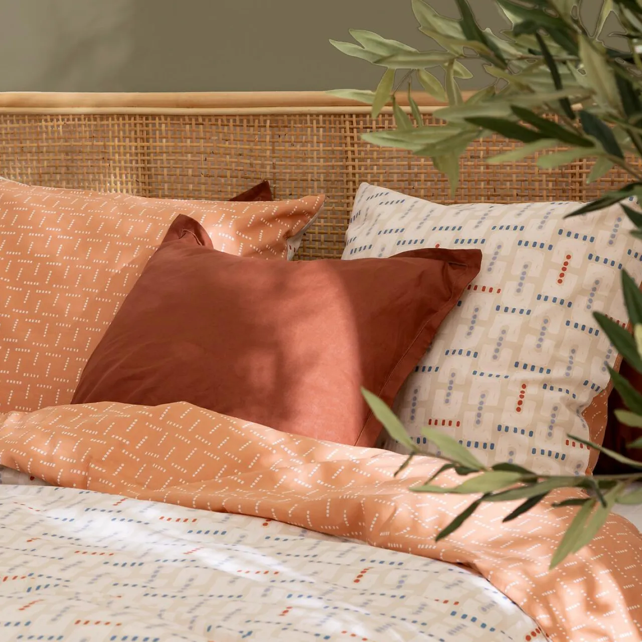 Atmosphera, cru017dateur d'intu017drieur Housse de couette et deux taies coton (240 x 220 cm) Posei Multicolore Online