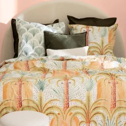 Atmosphera, cru017dateur d'intu017drieur Housse de couette et deux taies percale de coton (240 x 220 cm) Janice Multicolore Outlet