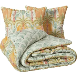 Atmosphera, cru017dateur d'intu017drieur Housse de couette et deux taies percale de coton (240 x 220 cm) Janice Multicolore Outlet