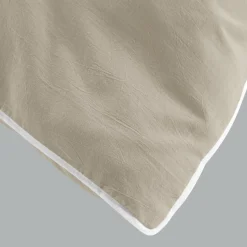 DOUCEUR D'INTERIEUR Housse de couette et deux taies coton lavé (260 x 240 cm) Linette Beige Outlet