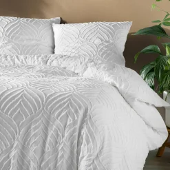 douceur d'intu017drieur Housse de couette et deux taies microfibre tuftée (240 x 220 cm) Heltie he Blanc Clearance