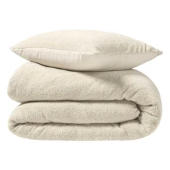 douceur d'intu017drieur Housse de couette et deux taies d'oreiller bouclette (240 x 220 cm) Helena Ecru Discount
