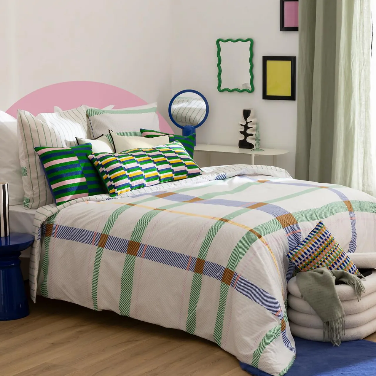 Atmosphera, cru017dateur d'intu017drieur Housse de couette et deux taies coton (240 x 220 cm) Ritchi Multicolore Hot