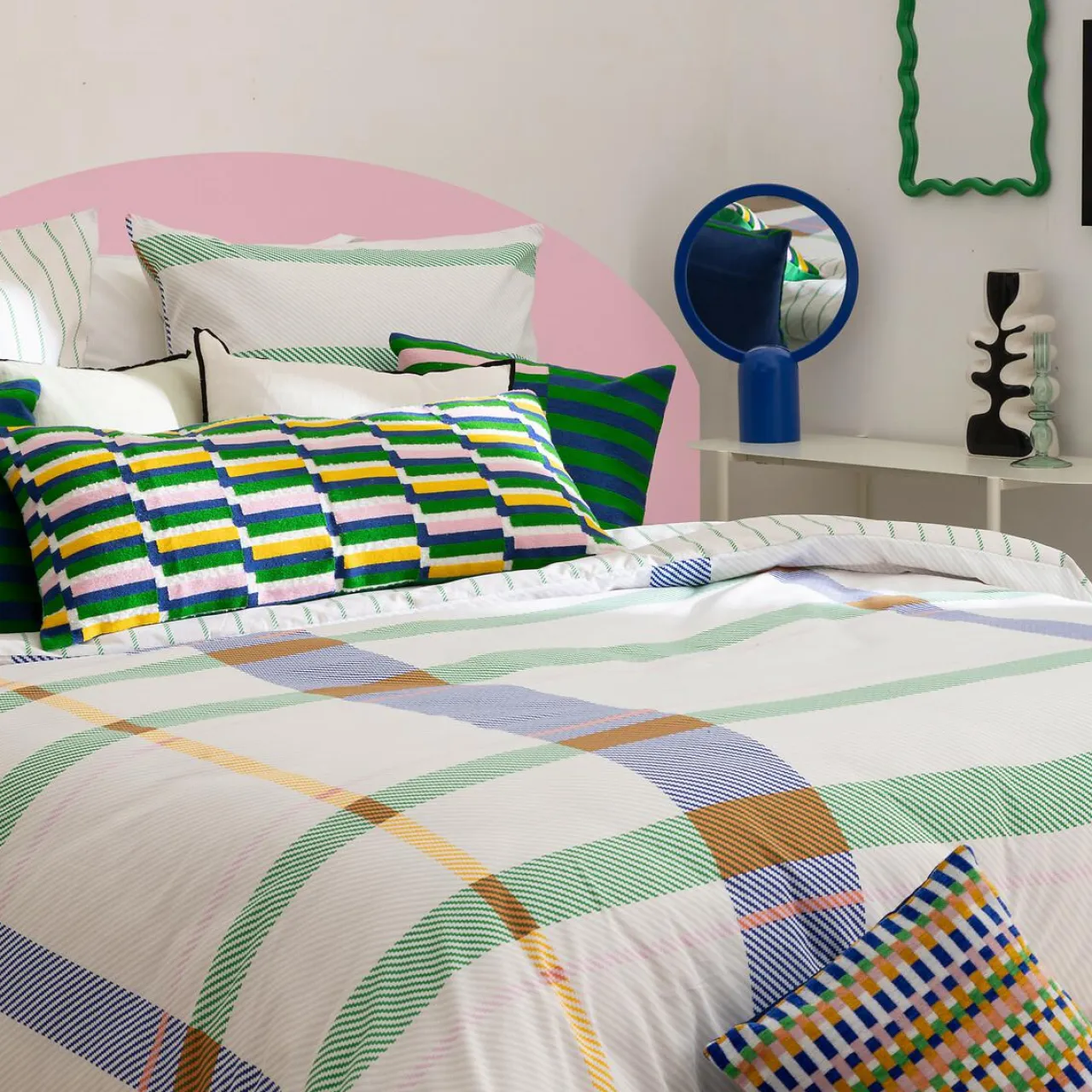Atmosphera, cru017dateur d'intu017drieur Housse de couette et deux taies coton (240 x 220 cm) Ritchi Multicolore Hot