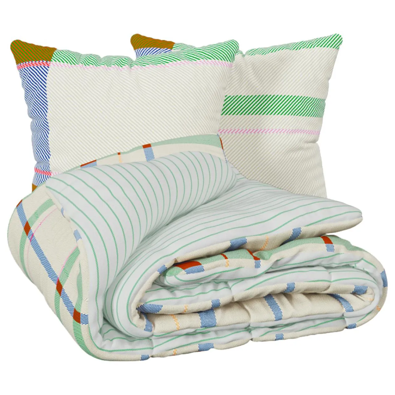 Atmosphera, cru017dateur d'intu017drieur Housse de couette et deux taies coton (240 x 220 cm) Ritchi Multicolore Hot
