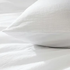 douceur d'intu017drieur Housse de couette et deux taies d'oreiller coton (260 x 240 cm) Meline Blanc Outlet