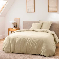 douceur d'intu017drieur Housse de couette et deux taies d'oreiller coton (240 x 220 cm) Meline sable Beige Hot