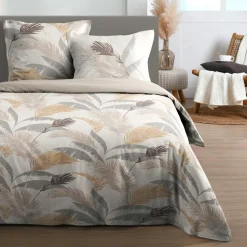 STOF Housse de couette et deux taies d'oreiller en coton (260 x 240 cm) Numa Ecru Discount
