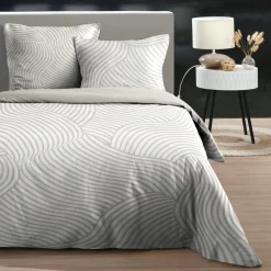 STOF Housse de couette et deux taies d'oreiller en coton (260 x 240 cm) Tory Écru Ecru Clearance