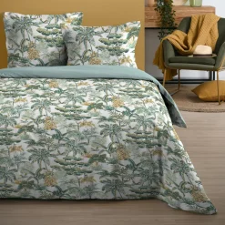 STOF Housse de couette et deux taies coton (260 x 240 cm) Mafate e Vert Sale