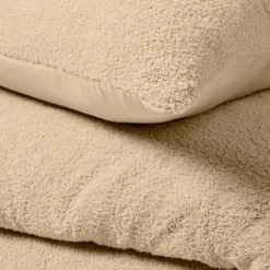 douceur d'intu017drieur Housse de couette et deux taies d'oreiller bouclette (240 x 220 cm) Helena sable Beige