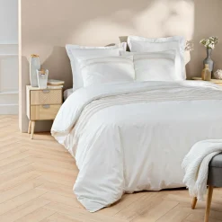 douceur d'intu017drieur Housse de couette et deux taies coton (260 x 240 cm) Opéra he Blanc New