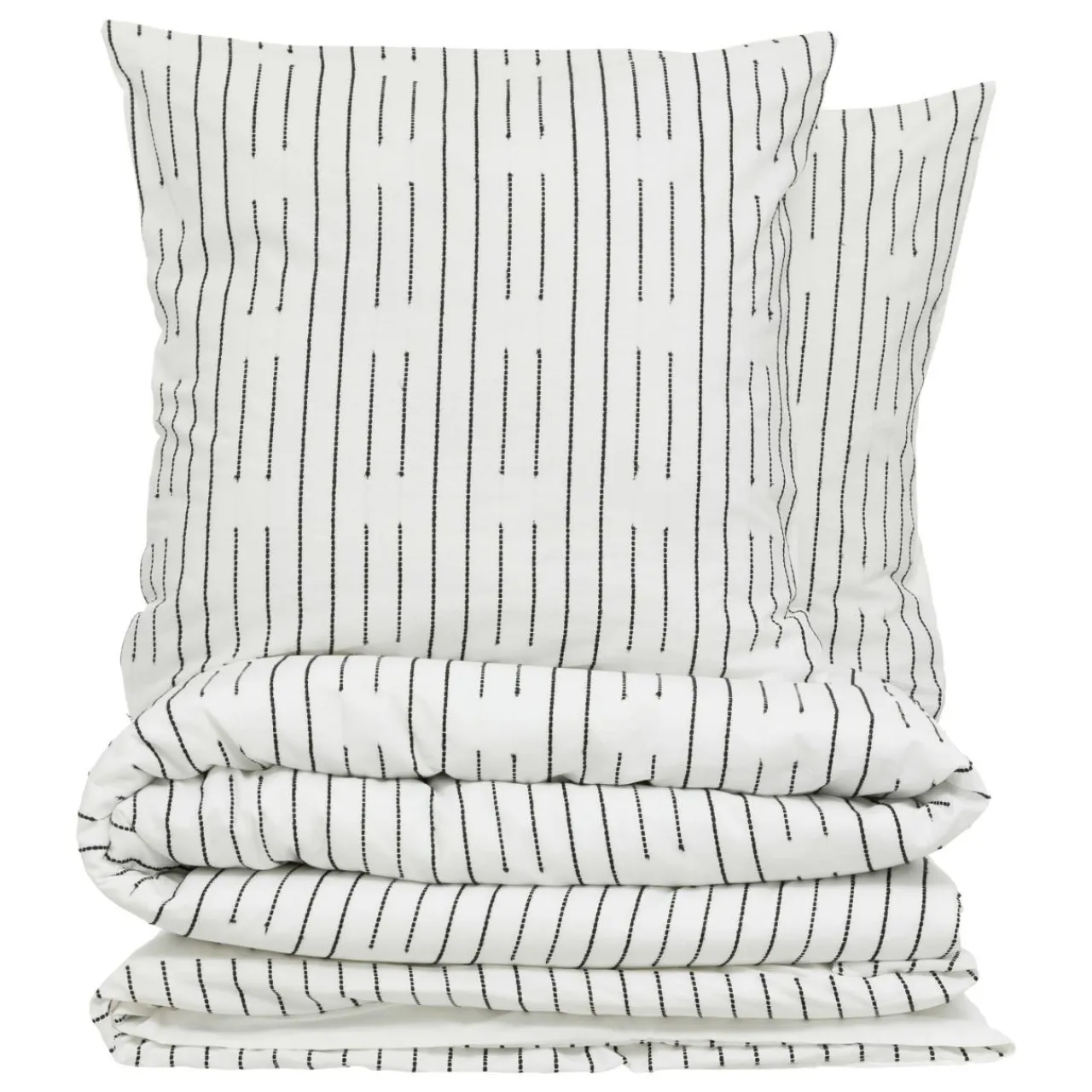 Atmosphera, cru017dateur d'intu017drieur Housse de couette et deux taies coton (240 x 220 cm) Dobby Noire Blanc Best