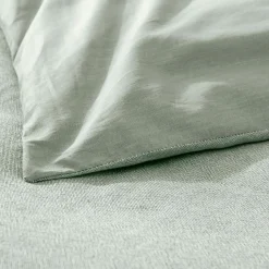 douceur d'intu017drieur Housse de couette et deux taies d'oreiller coton (240 x 220 cm) Meline Vert sauge Clearance