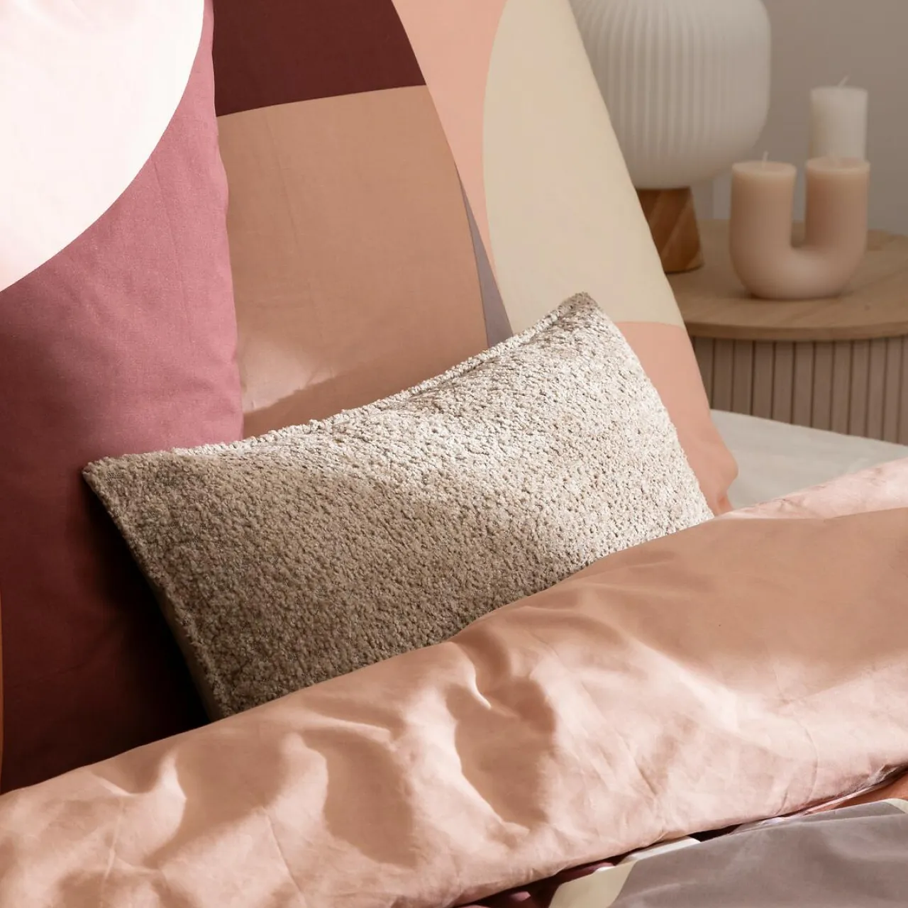 Atmosphera, cru017dateur d'intu017drieur Housse de couette et deux taies percale de coton (260 x 240 cm) Tatia Terracotta Sale