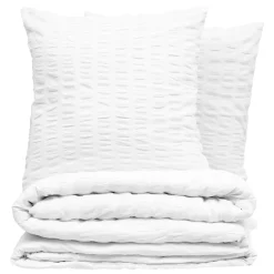 ATMOSPHERA Housse de couette et deux taies polycoton (240 x 220 cm) Irhia he Blanc Best