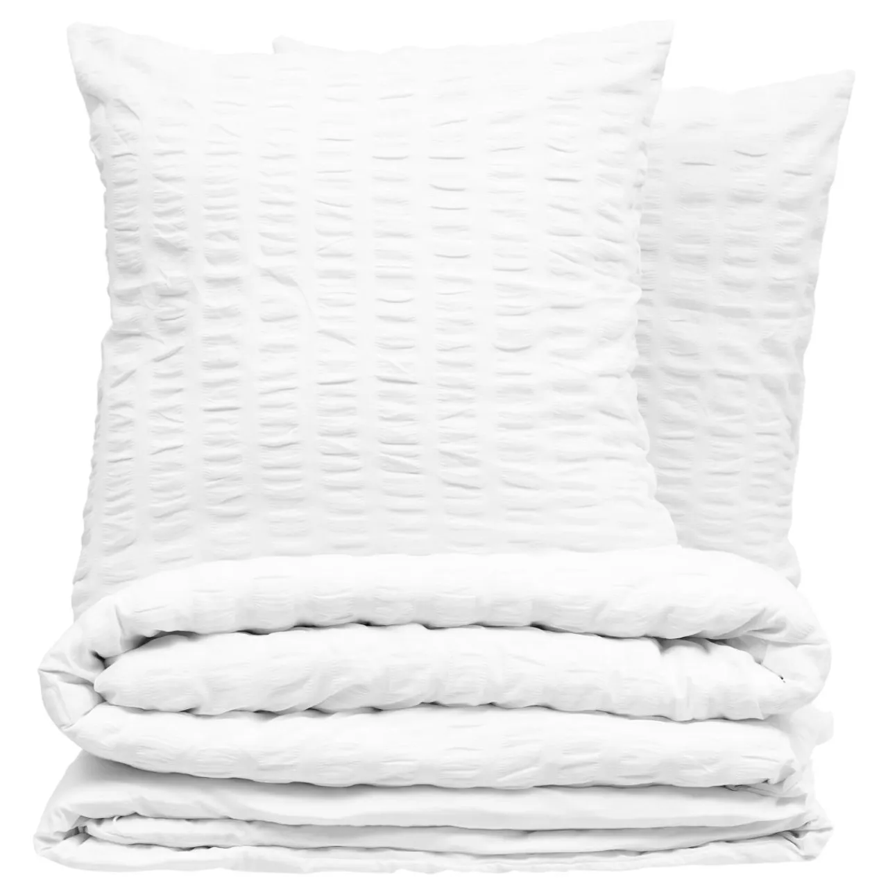 ATMOSPHERA Housse de couette et deux taies polycoton (240 x 220 cm) Irhia he Blanc Best