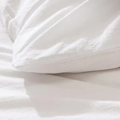 douceur d'intu017drieur Housse de couette et deux taies d'oreiller coton (240 x 220 cm) Meline Blanc Discount
