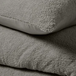 douceur d'intu017drieur Housse de couette et deux taies d'oreiller bouclette (240 x 220 cm) Helena Gris Anthracite Discount