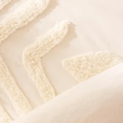 Atmosphera, cru017dateur d'intu017drieur Housse de couette et deux taies coton lavé (240 x 220 cm) Inu Ecru Clearance
