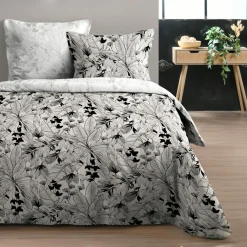 STOF Housse de couette et deux taies d'oreiller en coton (240 x 220 cm) Surya Noir Online