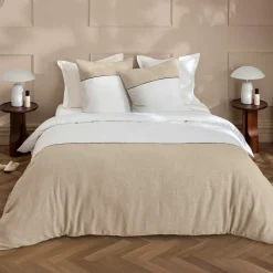 douceur d'intu017drieur Housse de couette et deux taies d'oreiller coton (240 x 220 cm) Gabrielle Beige