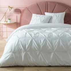 DOUCEUR D'INTERIEUR Housse de couette et deux taies coton (240 x 220 cm) Heloise he Blanc Sale
