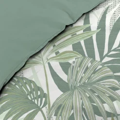 douceur d'intu017drieur Housse de couette et deux taies d'oreiller en coton (240 x 220 cm) Nymea Vert New