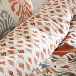 Atmosphera, cru017dateur d'intu017drieur Housse de couette et deux taies coton (240 x 220 cm) Ikat Multicolore Clearance