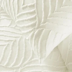 douceur d'intu017drieur Housse de couette et deux taies microfibre tuftée (260 x 240 cm) Heltie Ivoire Sale