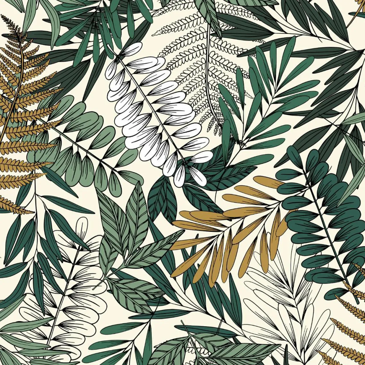 ATMOSPHERA Housse de couette et deux taies coton (260 x 240 cm) Tropik e Vert New