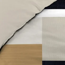 douceur d'intu017drieur Housse de couette et deux taies percale de coton (240 x 220 cm) Ulysse Multicolore Discount