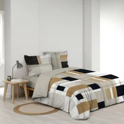 douceur d'intu017drieur Housse de couette et deux taies percale de coton (240 x 220 cm) Ulysse Multicolore Discount