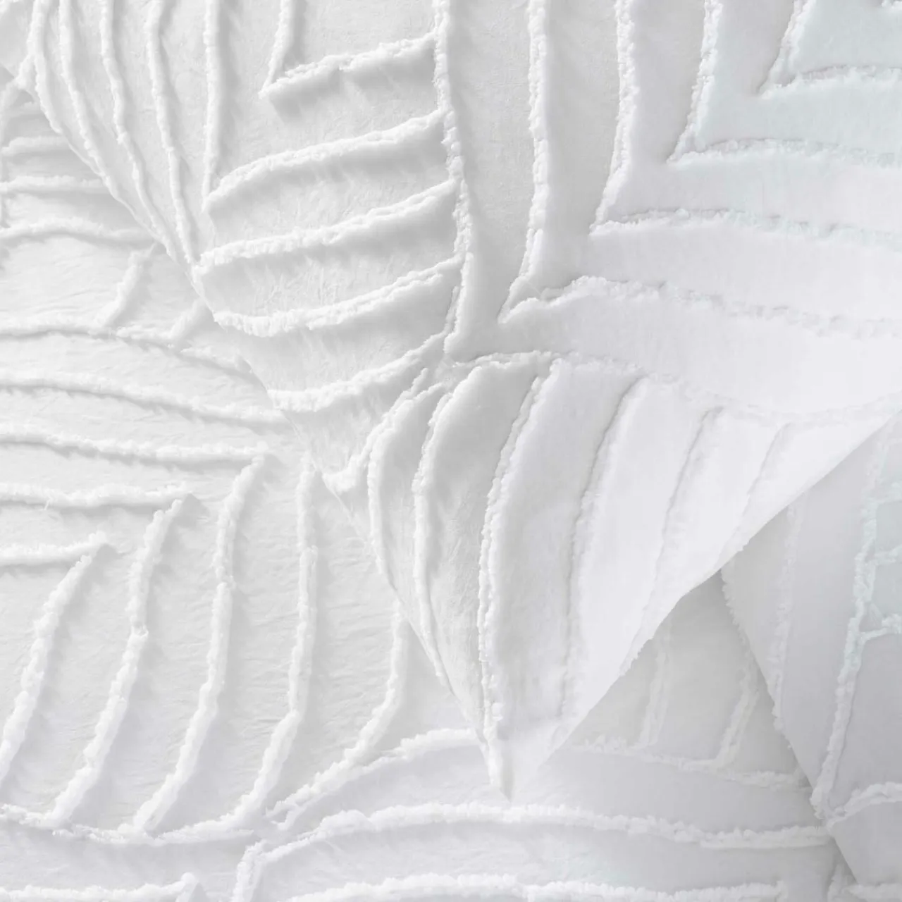 douceur d'intu017drieur Housse de couette et deux taies microfibre tuftée (260 x 240 cm) Heltie he Blanc Sale