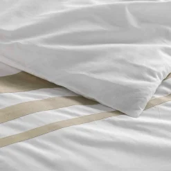 DOUCEUR D'INTERIEUR Housse de couette et deux taies coton (260 x 240 cm) Margaux he Blanc Sale