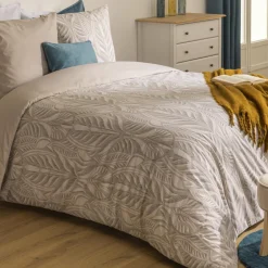 ATMOSPHERA Housse de couette et deux taies coton (260 x 240 cm) Nalh Beige Discount
