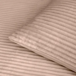 douceur d'intu017drieur Housse de couette et deux taies d'oreiller flanelle (240 x 220 cm) Veloutea sable Beige Outlet
