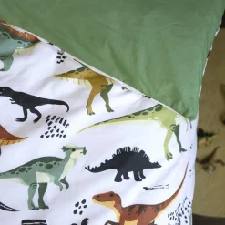 L'EFFET PAPILLON Housse de couette et deux taies enfant coton (240 x 220 cm) Cretace e Vert Sale