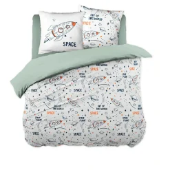 l'Effet Papillon Housse de couette et deux taies enfant coton (240 x 220 cm) Galaxie he Blanc Clearance