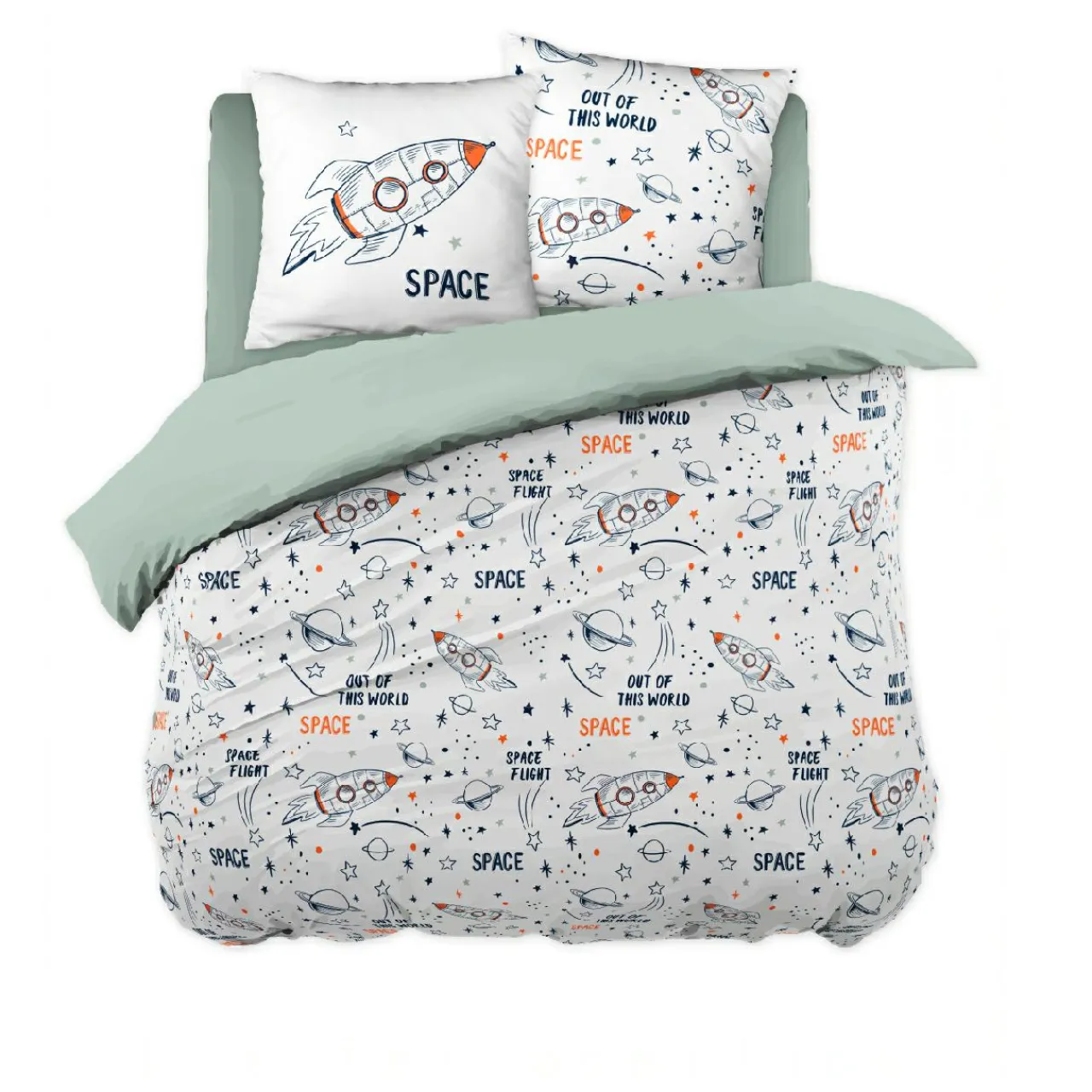 l'Effet Papillon Housse de couette et deux taies enfant coton (240 x 220 cm) Galaxie he Blanc Clearance