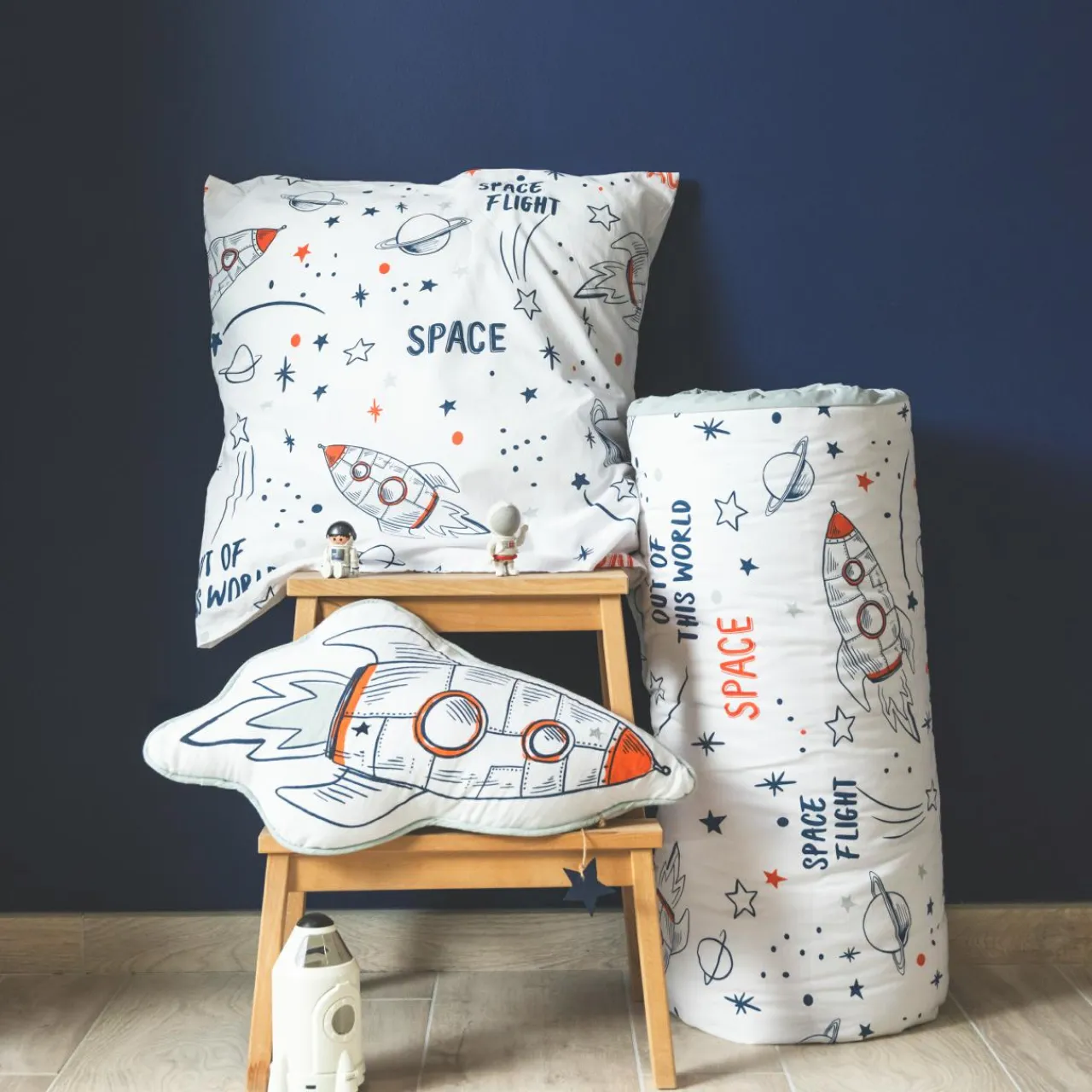 l'Effet Papillon Housse de couette et deux taies enfant coton (240 x 220 cm) Galaxie he Blanc Clearance