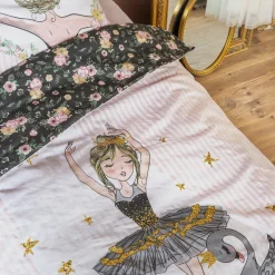 L'EFFET PAPILLON Housse de couette et deux taies enfant coton (200 x 200 cm) Mon étoile Rose Hot