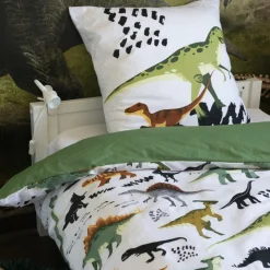 L'EFFET PAPILLON Housse de couette et deux taies enfant coton (200 x 200 cm) Cretace e Vert Discount