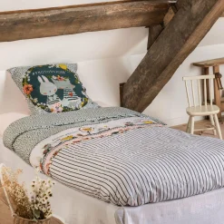L'EFFET PAPILLON Housse de couette et deux taies enfant coton (240 x 220 cm) Jardinage Multicolore Hot